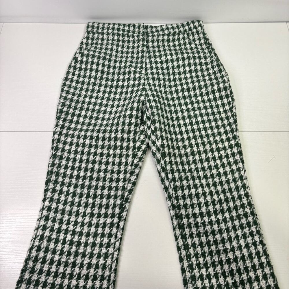 Pink Ripple Green and White Houndstooth Trousers Size Medium LL0723